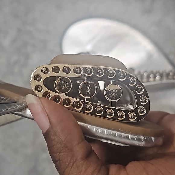 Silver Rhinestone Sandals - Picture 9 of 9